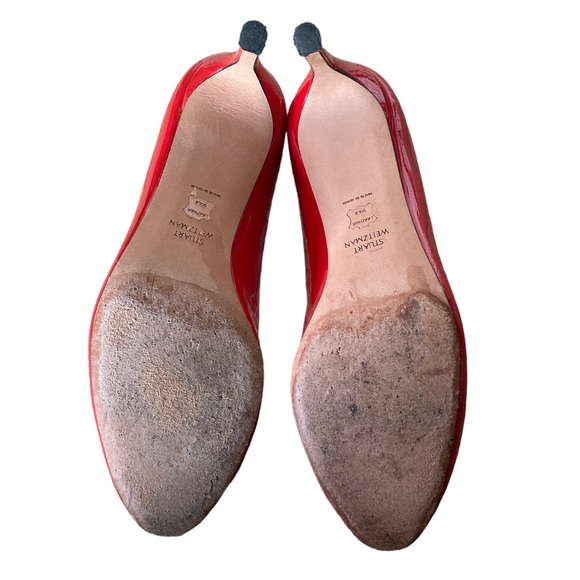 Stuart Weitzman Moody Red Patent Heels Pumps - 7 - Picture 12 of 15